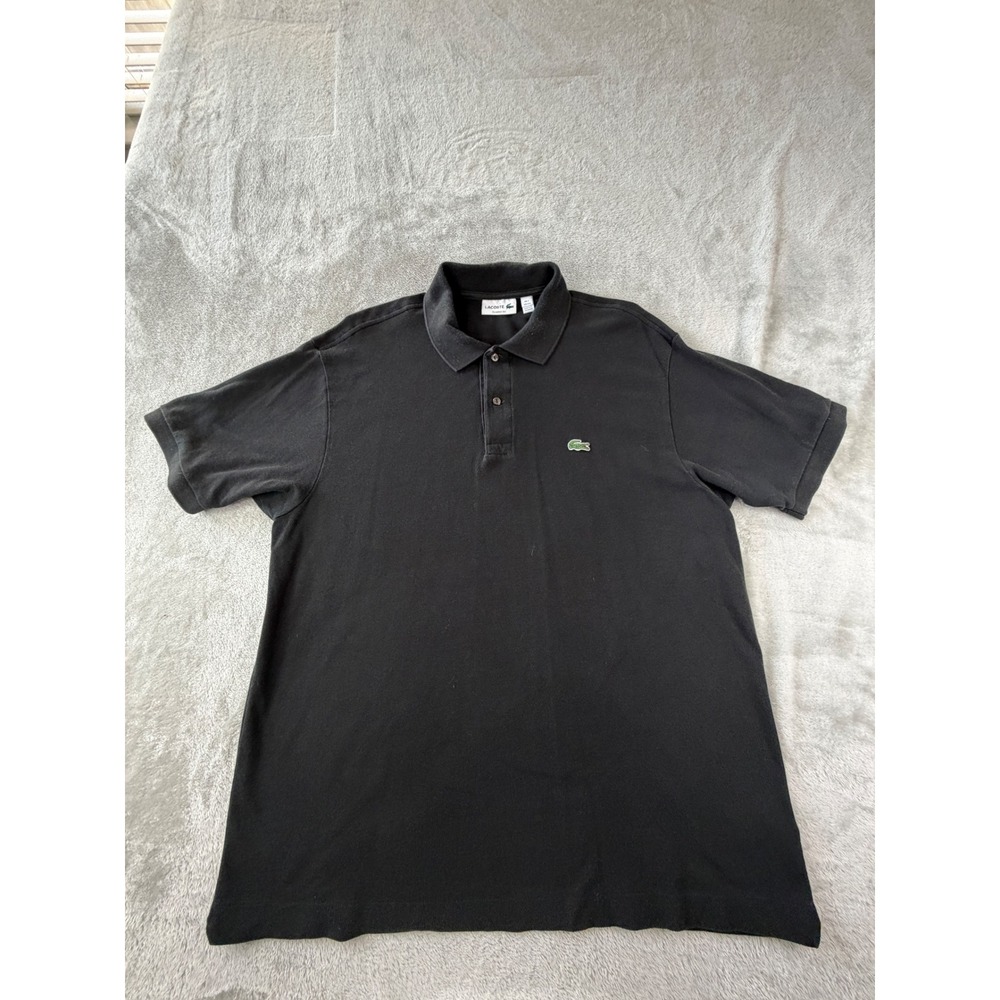 Lacoste Polo Shirt Mens XXL Black Classic Fit Short Sleeve Pique Cotton